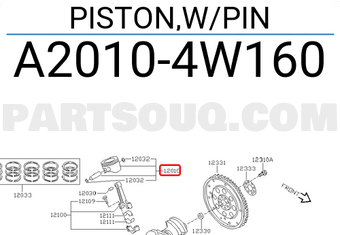 Nissan A20104W160 PISTON,W/PIN