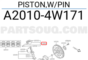 Nissan A20104W171 PISTON,W/PIN