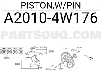 Nissan A20104W176 PISTON,W/PIN
