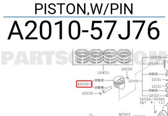 Nissan A201057J76 PISTON,W/PIN