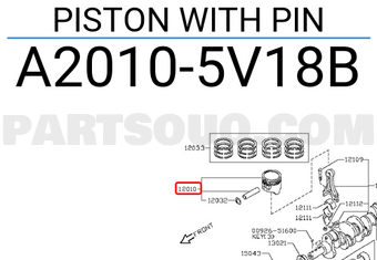 Nissan A20105V18B PISTON WITH PIN