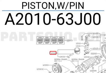 Nissan A201063J00 PISTON,W/PIN