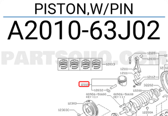 Nissan A201063J02 PISTON,W/PIN