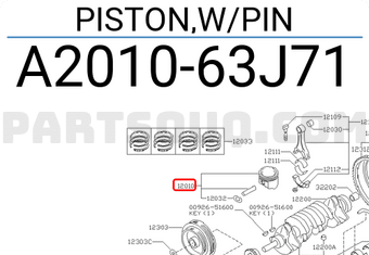 Nissan A201063J71 PISTON,W/PIN