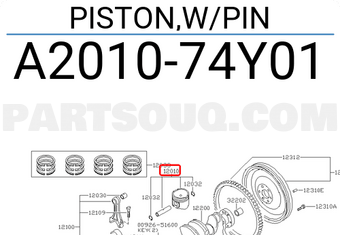 Nissan A201074Y01 PISTON,W/PIN