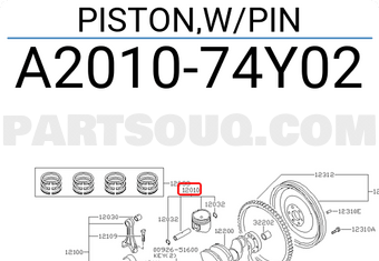 Nissan A201074Y02 PISTON,W/PIN
