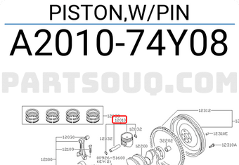 Nissan A201074Y08 PISTON,W/PIN
