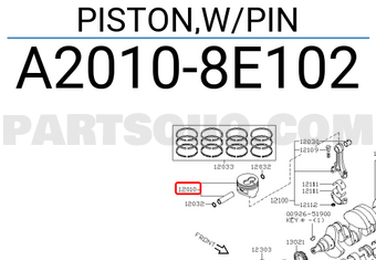 Nissan A20108E102 PISTON,W/PIN