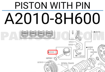 Nissan A20108H600 PISTON WITH PIN
