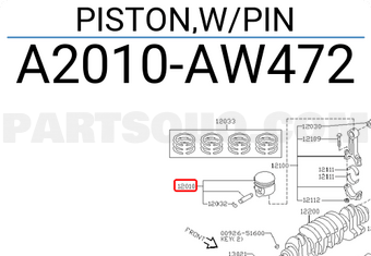 Nissan A2010AW472 PISTON,W/PIN