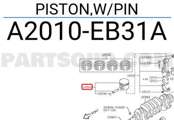 Nissan A2010EB31A PISTON,W/PIN