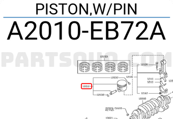 Nissan A2010EB72A PISTON,W/PIN