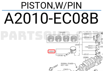 Nissan A2010EC08B PISTON,W/PIN