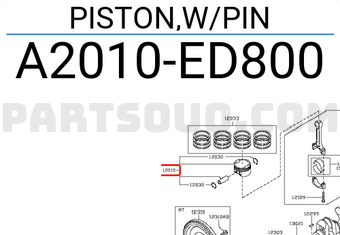Nissan A2010ED800 PISTON,W/PIN
