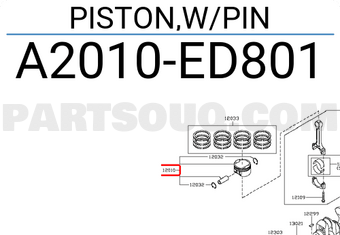 Nissan A2010ED801 PISTON,W/PIN