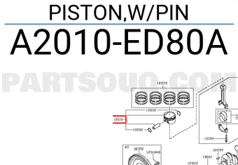 Nissan A2010ED80A PISTON,W/PIN