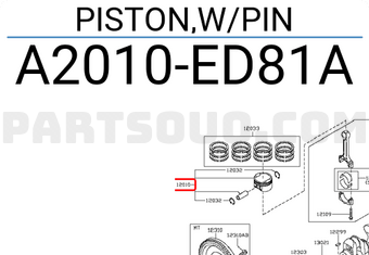 Nissan A2010ED81A PISTON,W/PIN