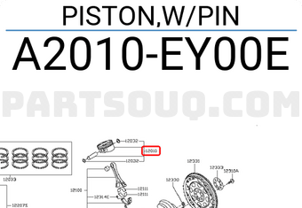 Nissan A2010EY00E PISTON,W/PIN
