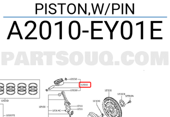 Nissan A2010EY01E PISTON,W/PIN