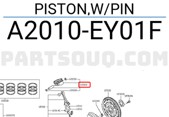 Nissan A2010EY01F PISTON,W/PIN
