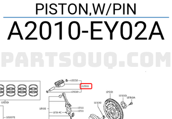 Nissan A2010EY02A PISTON,W/PIN