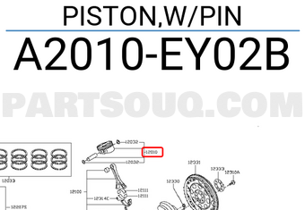 Nissan A2010EY02B PISTON,W/PIN