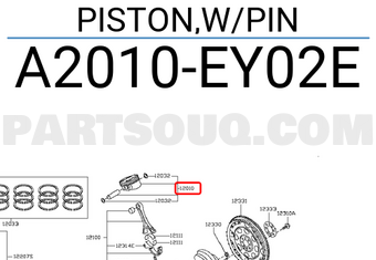Nissan A2010EY02E PISTON,W/PIN