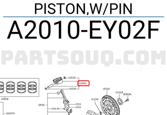 Nissan A2010EY02F PISTON,W/PIN