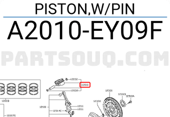Nissan A2010EY09F PISTON,W/PIN