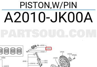 Nissan A2010JK00A PISTON,W/PIN