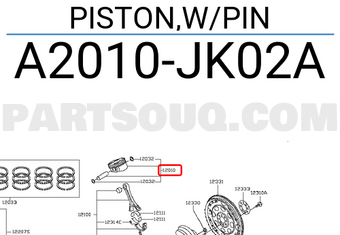 Nissan A2010JK02A PISTON,W/PIN