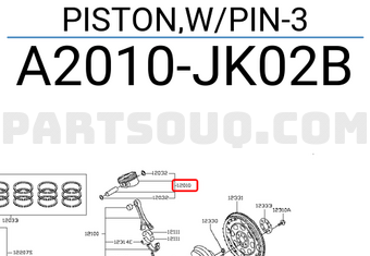 Nissan A2010JK02B PISTON,W/PIN-3