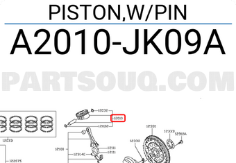 Nissan A2010JK09A PISTON,W/PIN