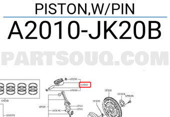 Nissan A2010JK20B PISTON,W/PIN