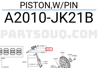 Nissan A2010JK21B PISTON,W/PIN