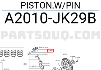Nissan A2010JK29B PISTON,W/PIN
