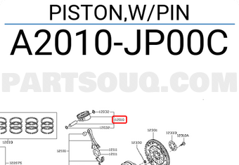 Nissan A2010JP00C PISTON,W/PIN