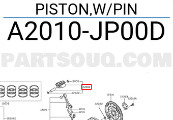 Nissan A2010JP00D PISTON,W/PIN
