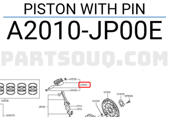 Nissan A2010JP00E PISTON WITH PIN