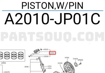 Nissan A2010JP01C PISTON,W/PIN