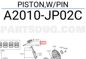 Nissan A2010JP02C PISTON,W/PIN