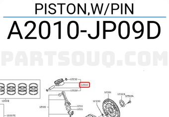 Nissan A2010JP09D PISTON,W/PIN