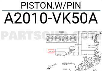 Nissan A2010VK50A PISTON,W/PIN