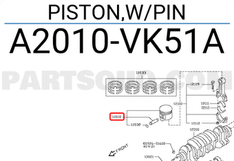 Nissan A2010VK51A PISTON,W/PIN