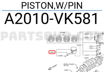 Nissan A2010VK581 PISTON,W/PIN