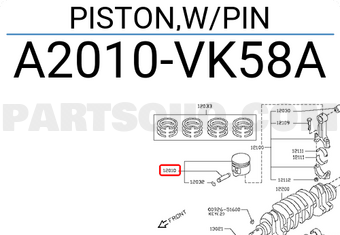 Nissan A2010VK58A PISTON,W/PIN