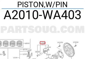 Nissan A2010WA403 PISTON,W/PIN