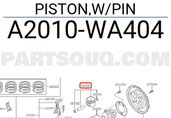 Nissan A2010WA404 PISTON,W/PIN