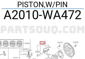 Nissan A2010WA472 PISTON,W/PIN
