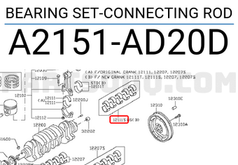 Nissan A2151AD20D BEARING SET-CONNECTING ROD